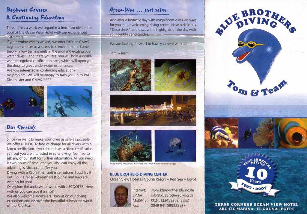 Blue Brothers Diving Englisch Flyer 1